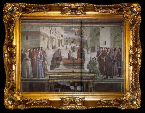 framed  Domenicho Ghirlandaio Erweckung eines Knaben, ta009-2